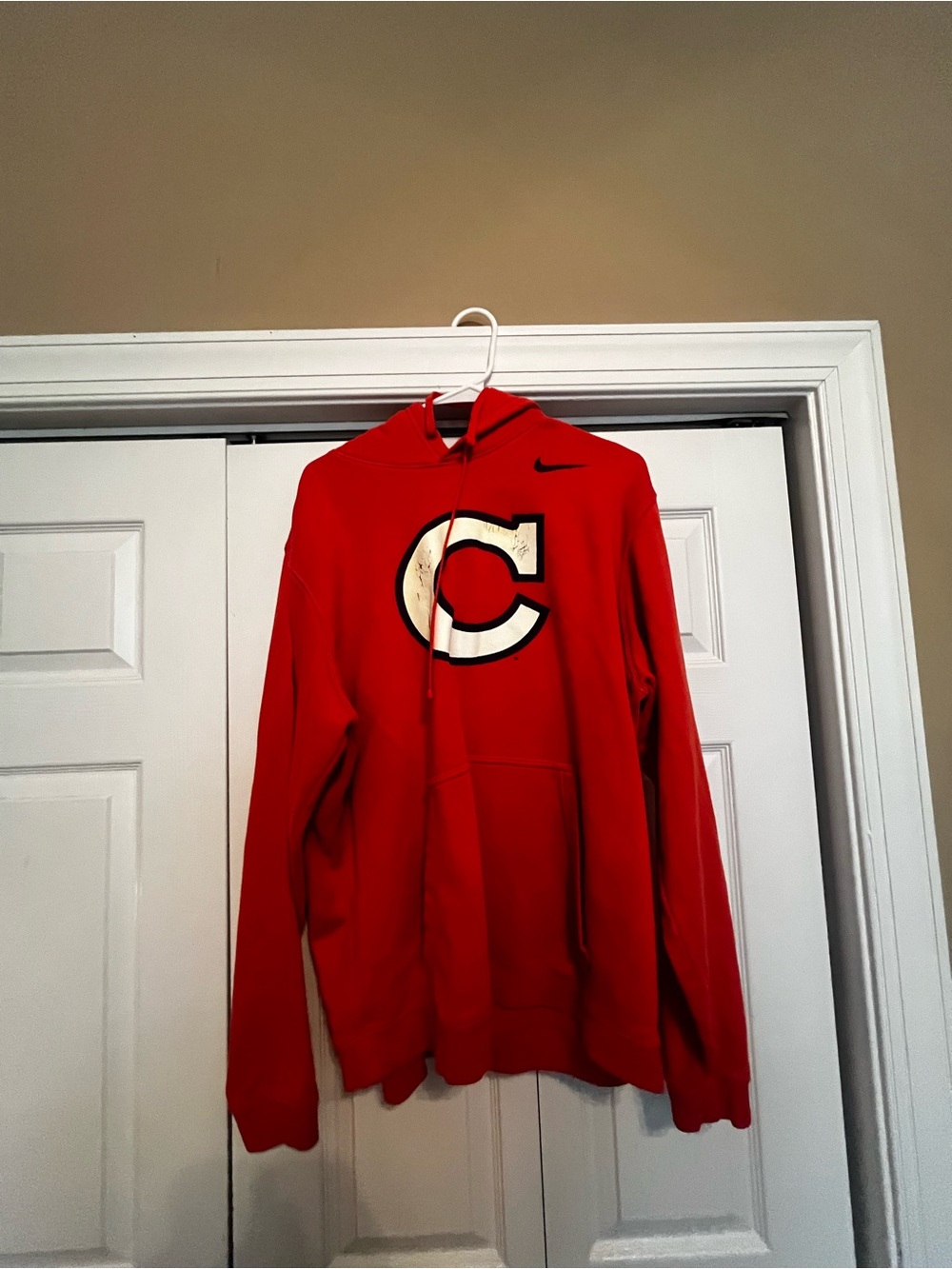 Nike Orange Clemson Hoodie with White 'C' Chest Logo